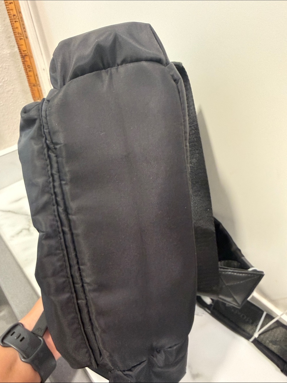 Anne Klein Sport Midi backpack in black nylon like new - Picture 7 of 7